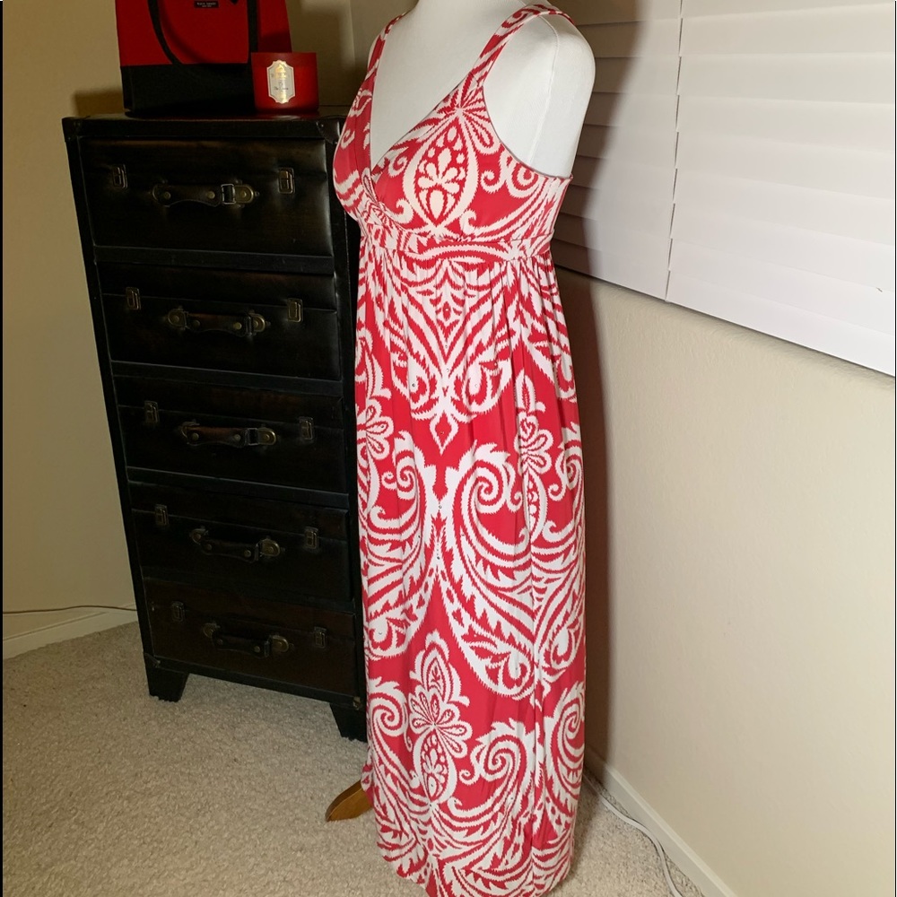 INC Long Dress Red & White Dress
